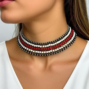 VINTAGE TRIBAL BEADED NECKLACE